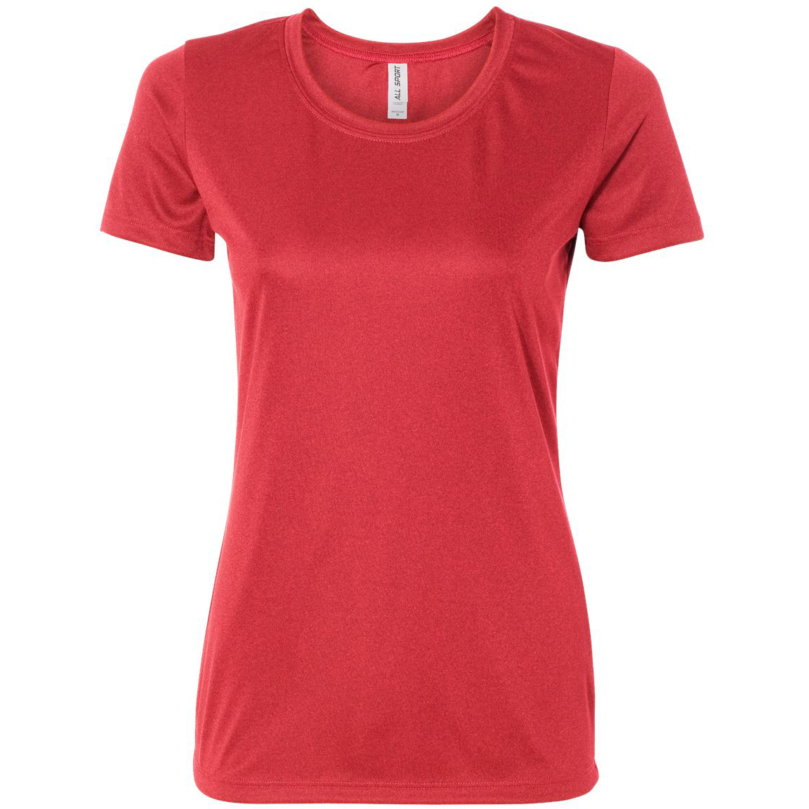 All Sport W1009 Women's Polyester T-Shirt - Heather Red | FullSource.com