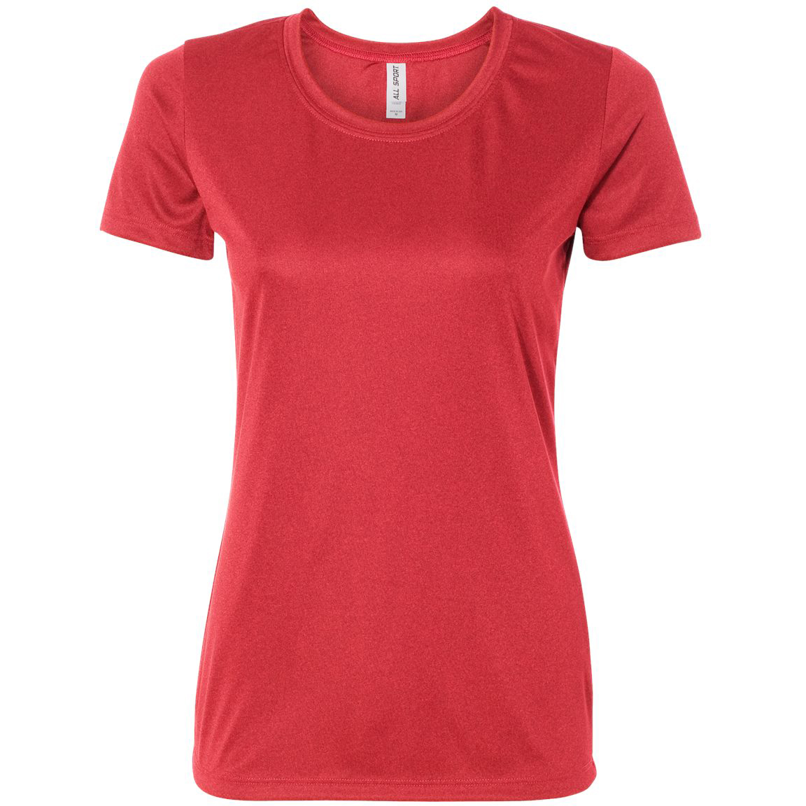 All Sport W1009 Womens Polyester T-Shirt - Heather Red | FullSource.com