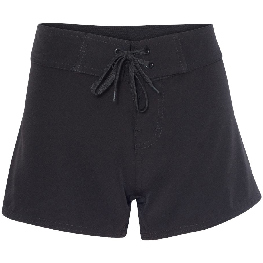 Burnside B5371 Women's Stretch Diamond Dobby Board Shorts - Solid Black ...