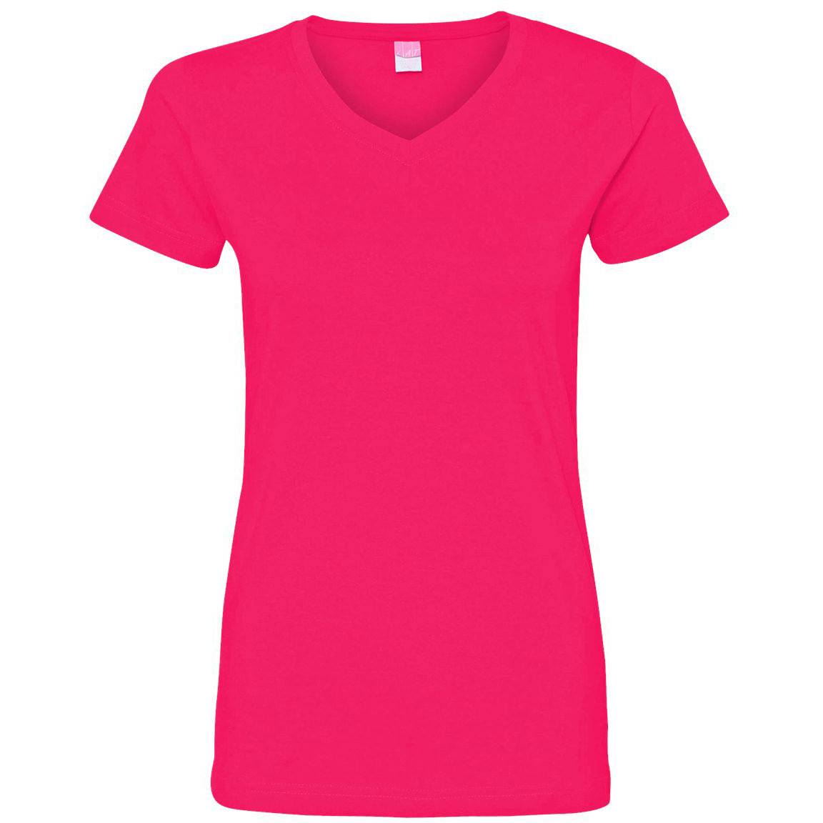 LAT 3507 Women's Fine Jersey V-Neck T-Shirt - Hot Pink | FullSource.com