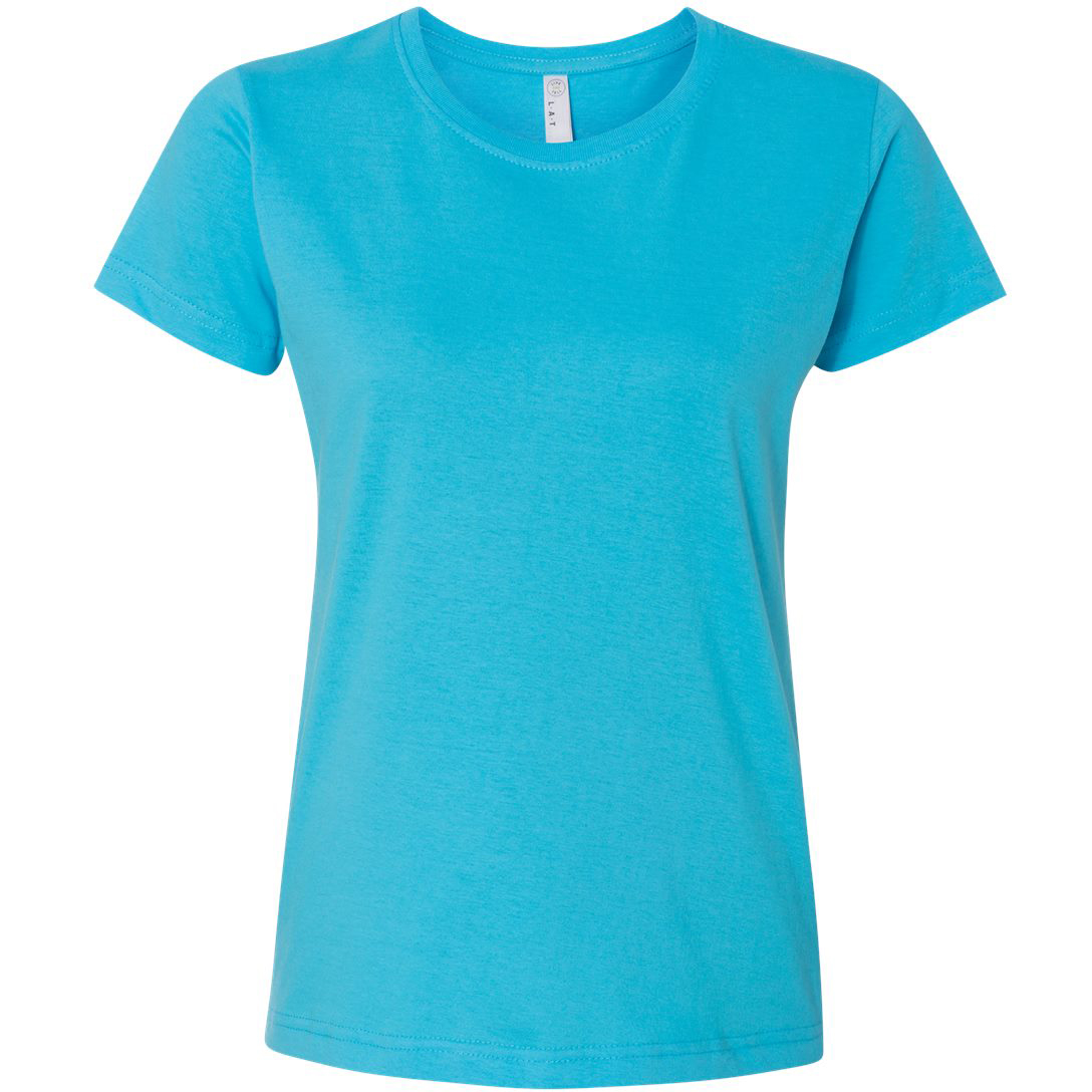 LAT 3516 Women's Fine Jersey T-Shirt - Aqua | FullSource.com