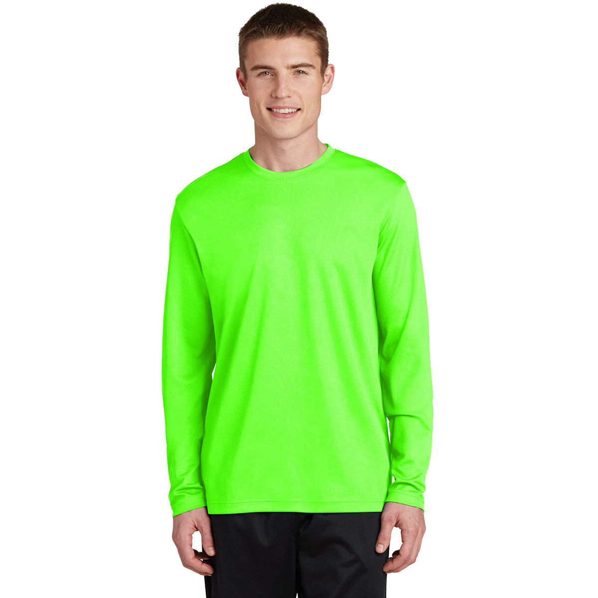 Sport Tek St340ls Posicharge Racermesh Long Sleeve Tee Neon Green 6117