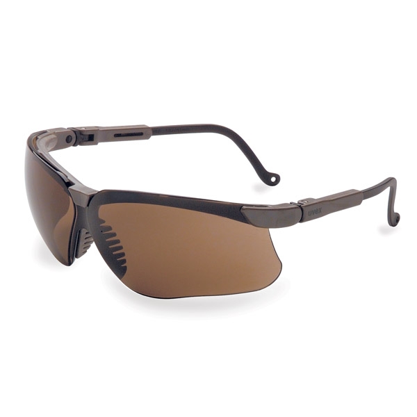 Uvex Genesis Safety Glasses Brown Frame Brown AntiFog Lens
