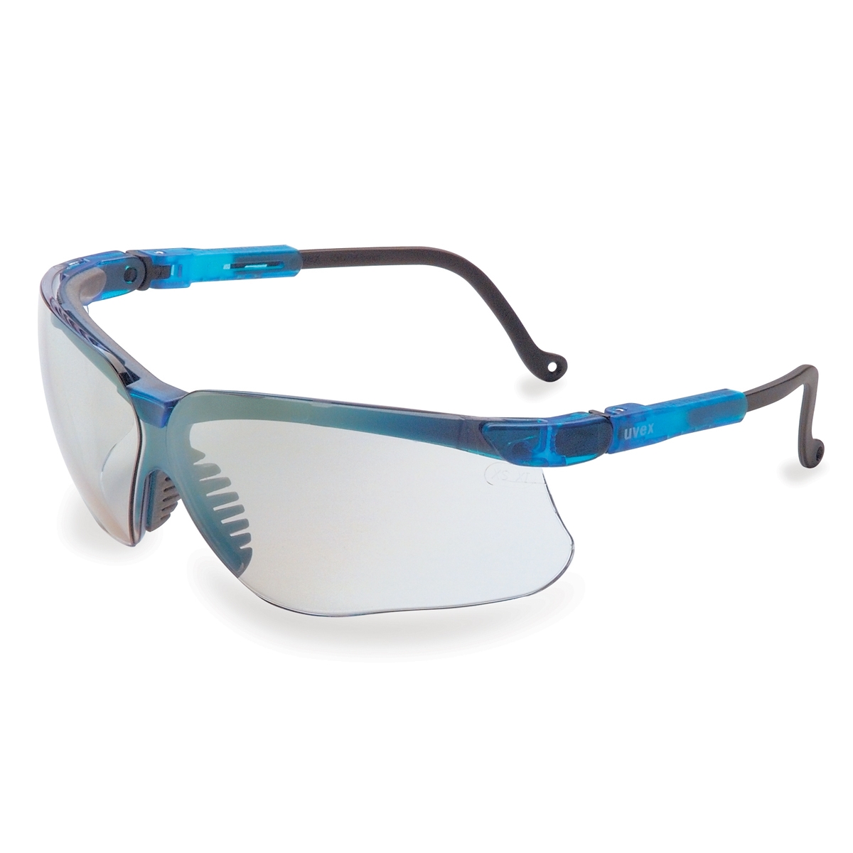 Uvex Genesis Safety Glasses Blue Frame Indoor/Outdoor Mirror Lens