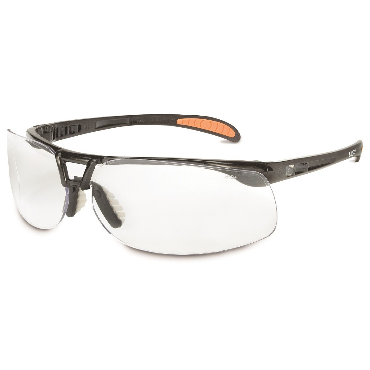 Uvex S4200HS Protege Safety Glasses Black Frame Clear HydroShield