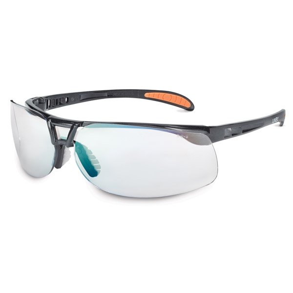 Uvex Protege Safety Glasses Black Frame Indoor/Outdoor Mirror Lens