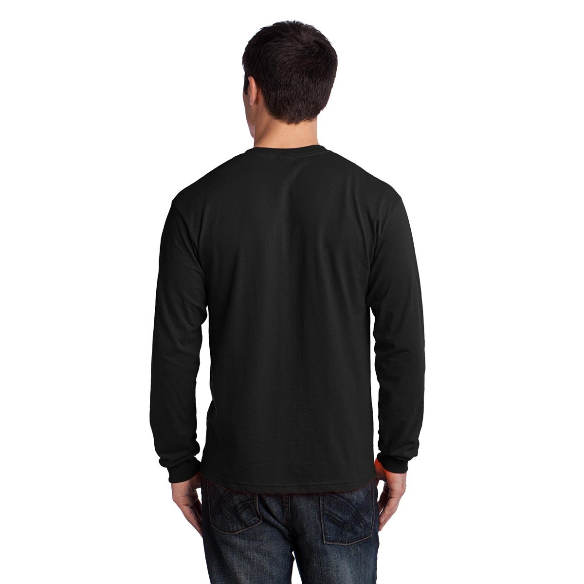 Gildan 2410 Ultra Cotton Long Sleeve T-Shirt with Pocket - Black ...