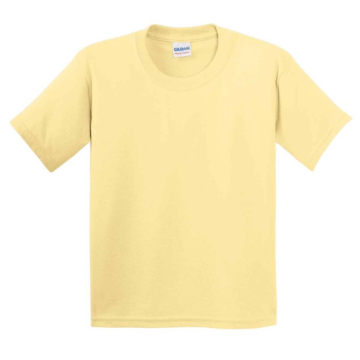 Gildan 5000B Youth Heavy Cotton T-Shirt - Yellow Haze, Size L, 100% Cotton Jersey