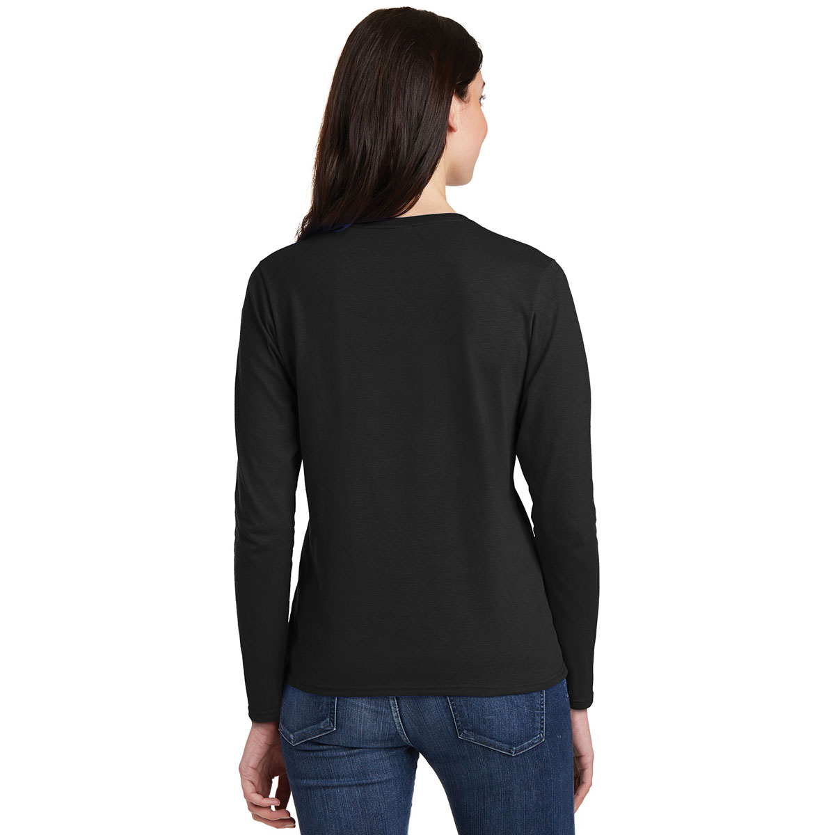 Gildan 5400L Ladies Heavy Cotton Long Sleeve T-Shirt - Black ...