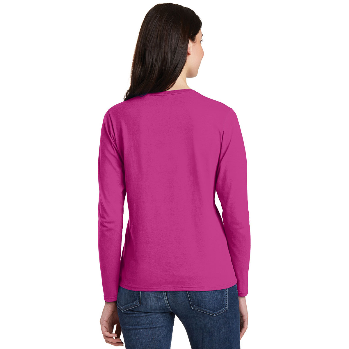 Gildan 5400L Ladies Heavy Cotton Long Sleeve T-Shirt - Heliconia ...