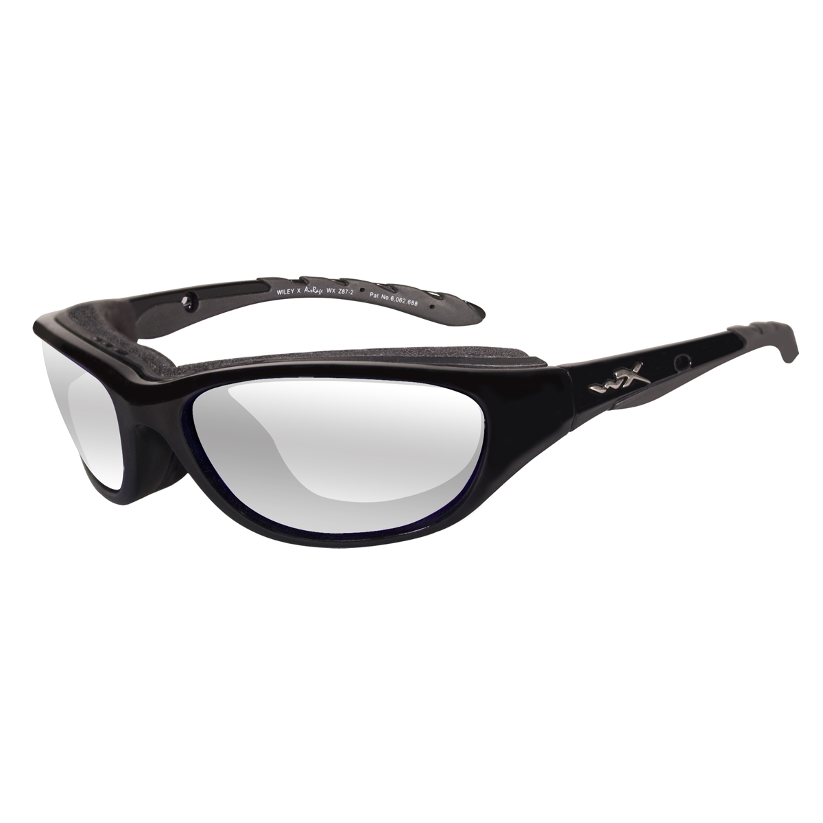 Wiley X AirRage Safety Glasses Gloss Black Frame Clear Lens