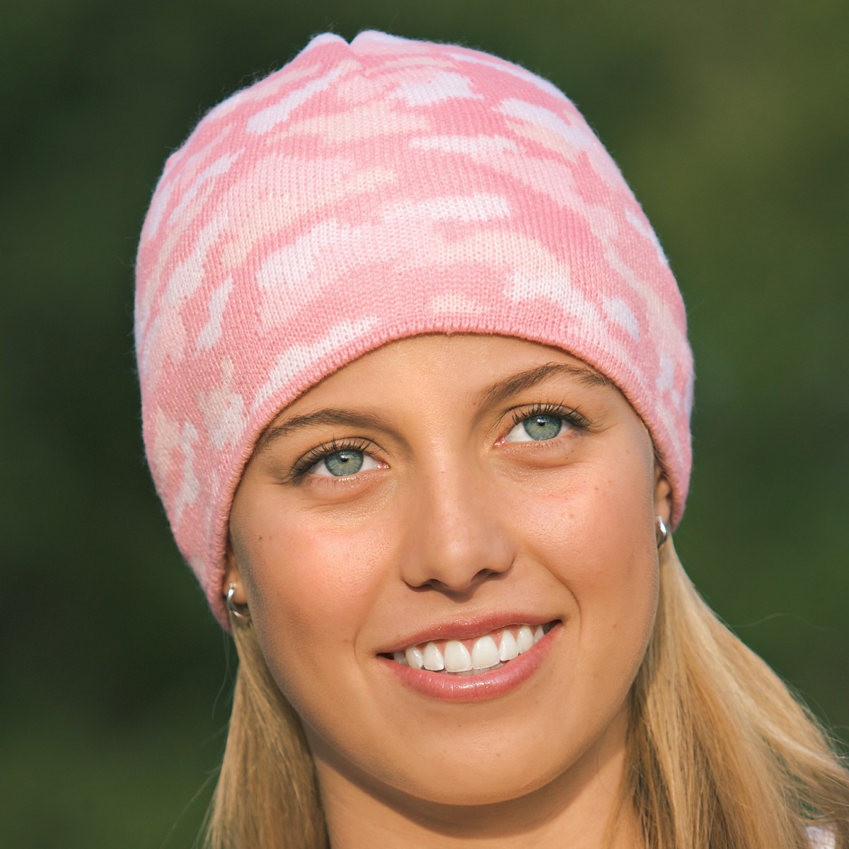 Port & Company CP91C Camo Beanie Cap Pink Camo