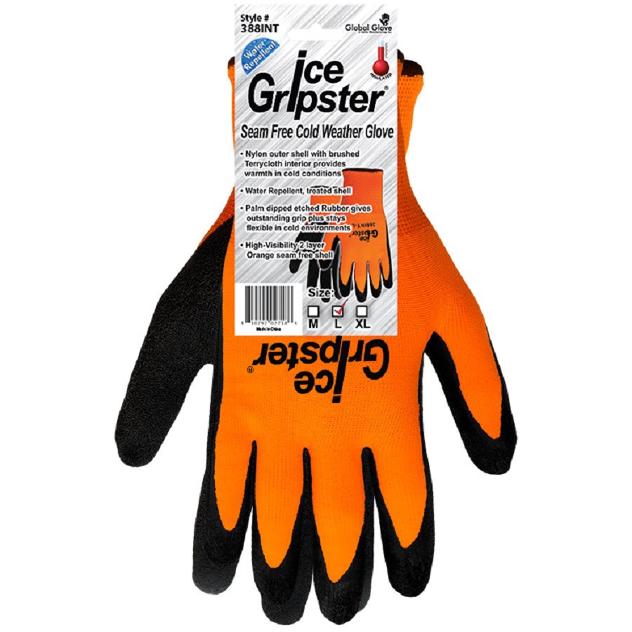 Global Glove 388INT Ice Gripster Gloves Water Repellent Nylon Over