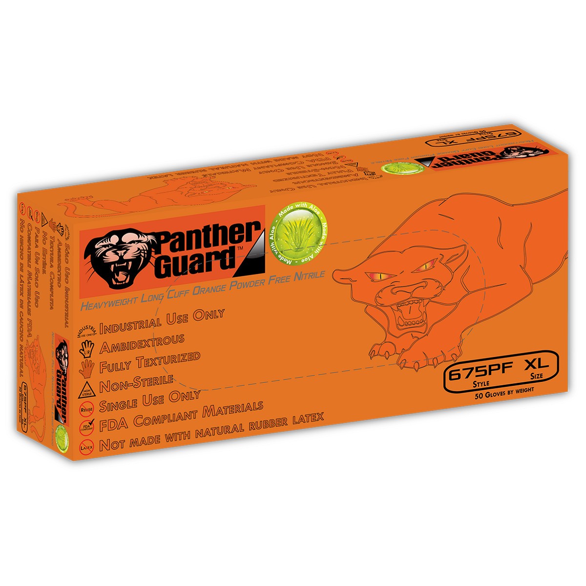 Global Glove 675PF Panther Guard Disposable Gloves 100 Nitrile