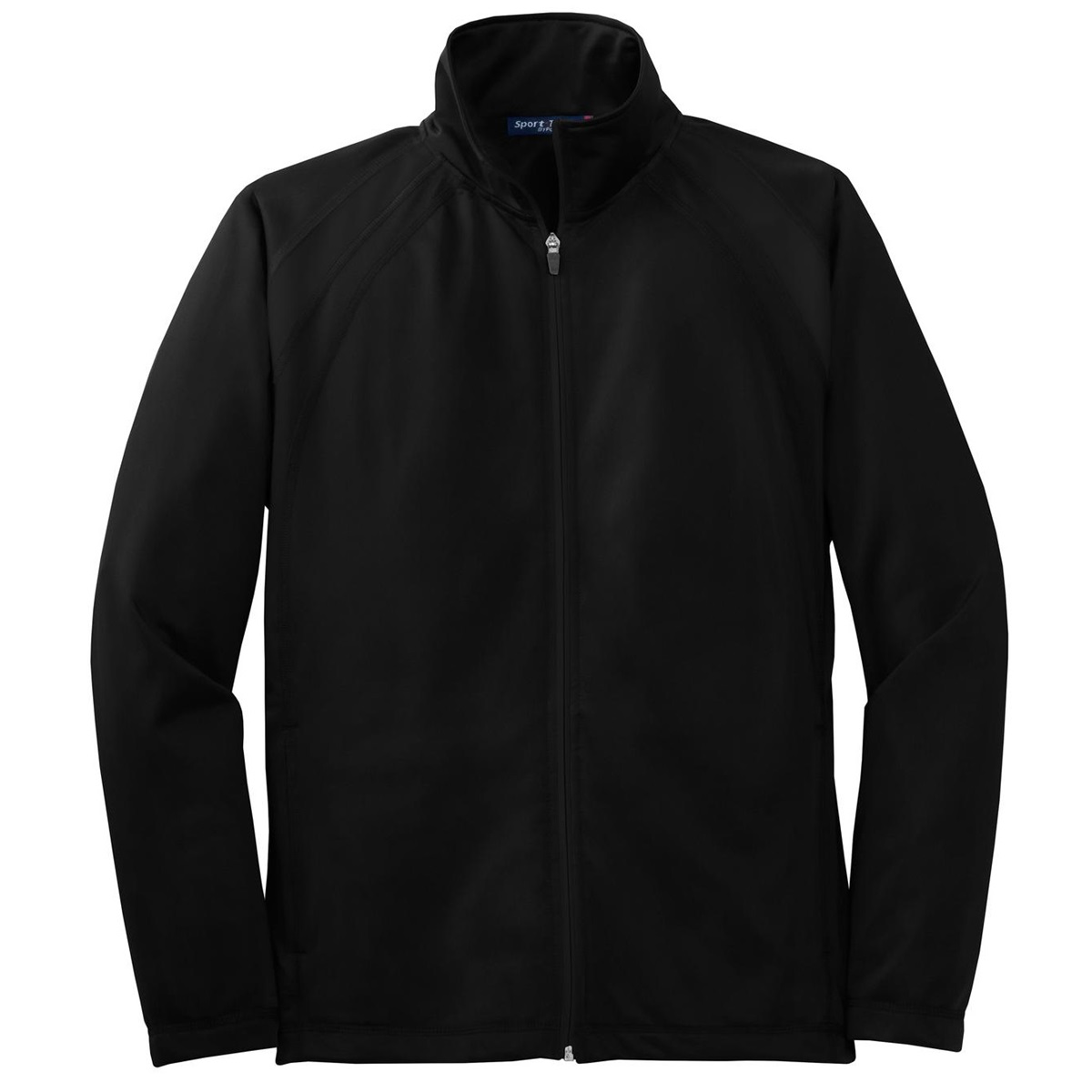 Sport-Tek JST90 Tricot Track Jacket - Black/Black | FullSource.com