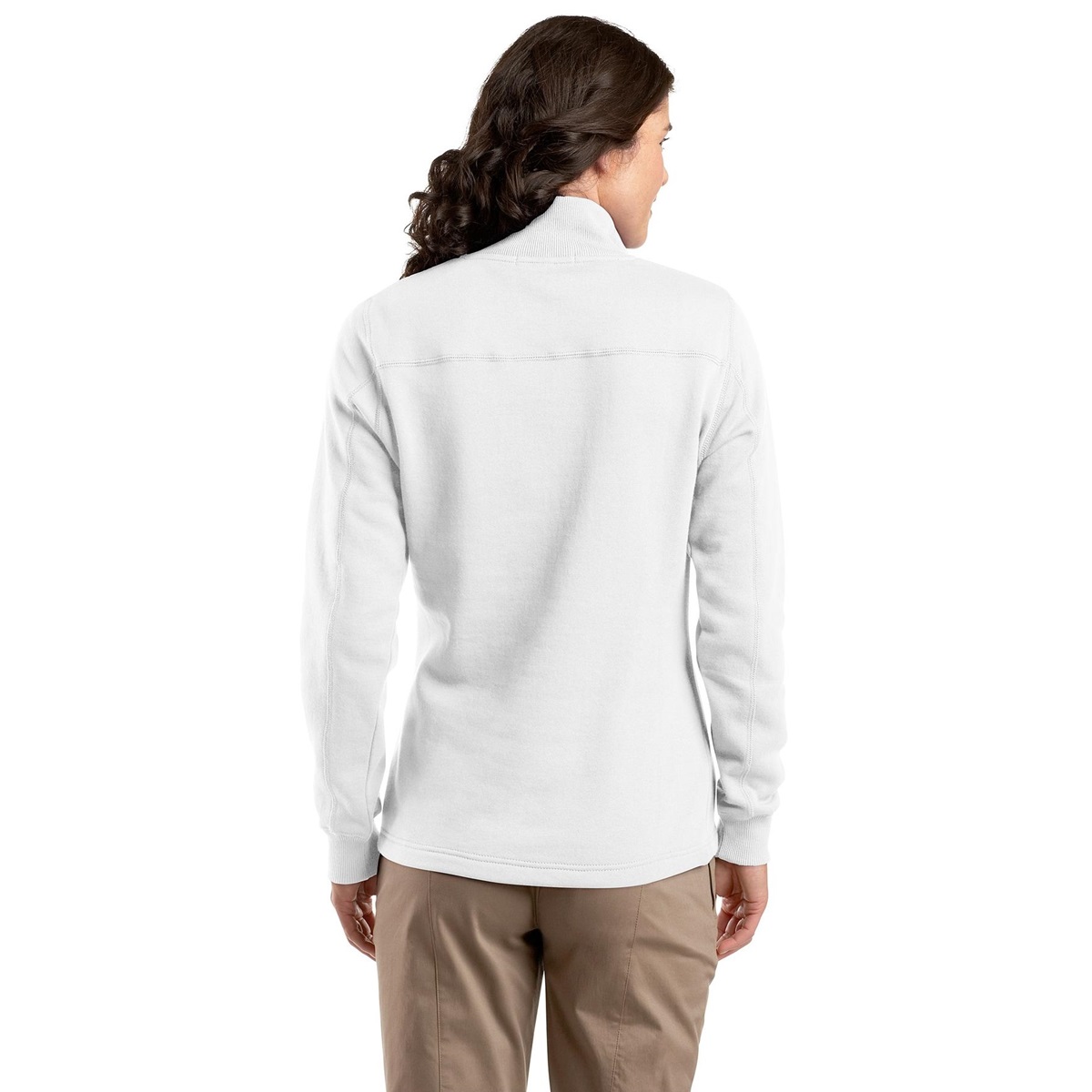 SportTek LST253 Ladies 1/4Zip Sweatshirt White