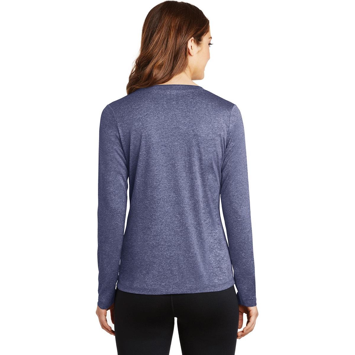 Sport-Tek LST360LS Ladies Long Sleeve Heather Contender V-Neck Tee ...