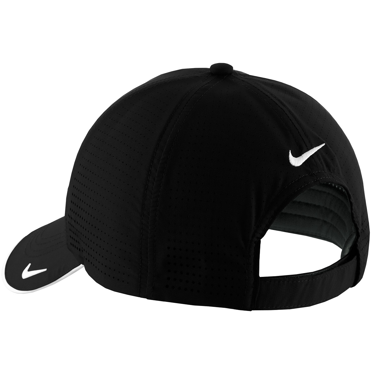 Nike Golf 429467 Dri-FIT Swoosh Perforated Cap - Black | FullSource.com