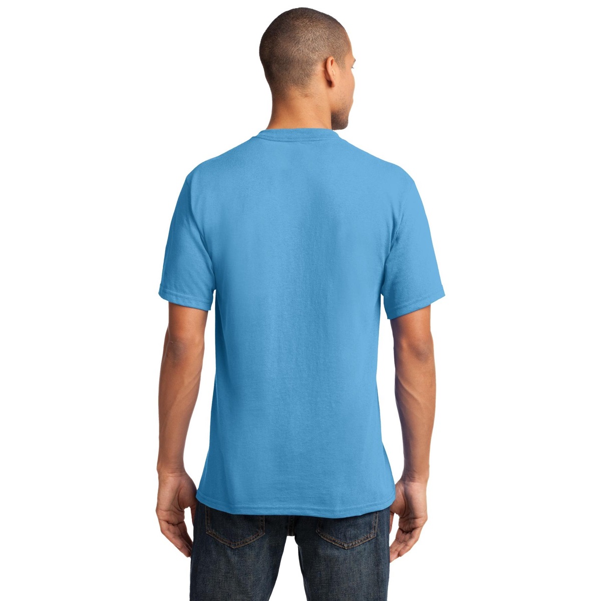 Port & Company PC54V 5.4-oz 100% Cotton V-Neck T-Shirt - Aquatic Blue ...