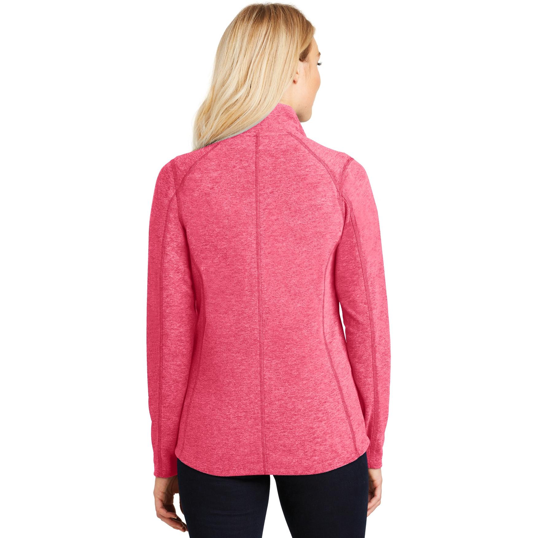 Port Authority L235 Ladies Heather Microfleece Full-Zip Jacket - Pink ...