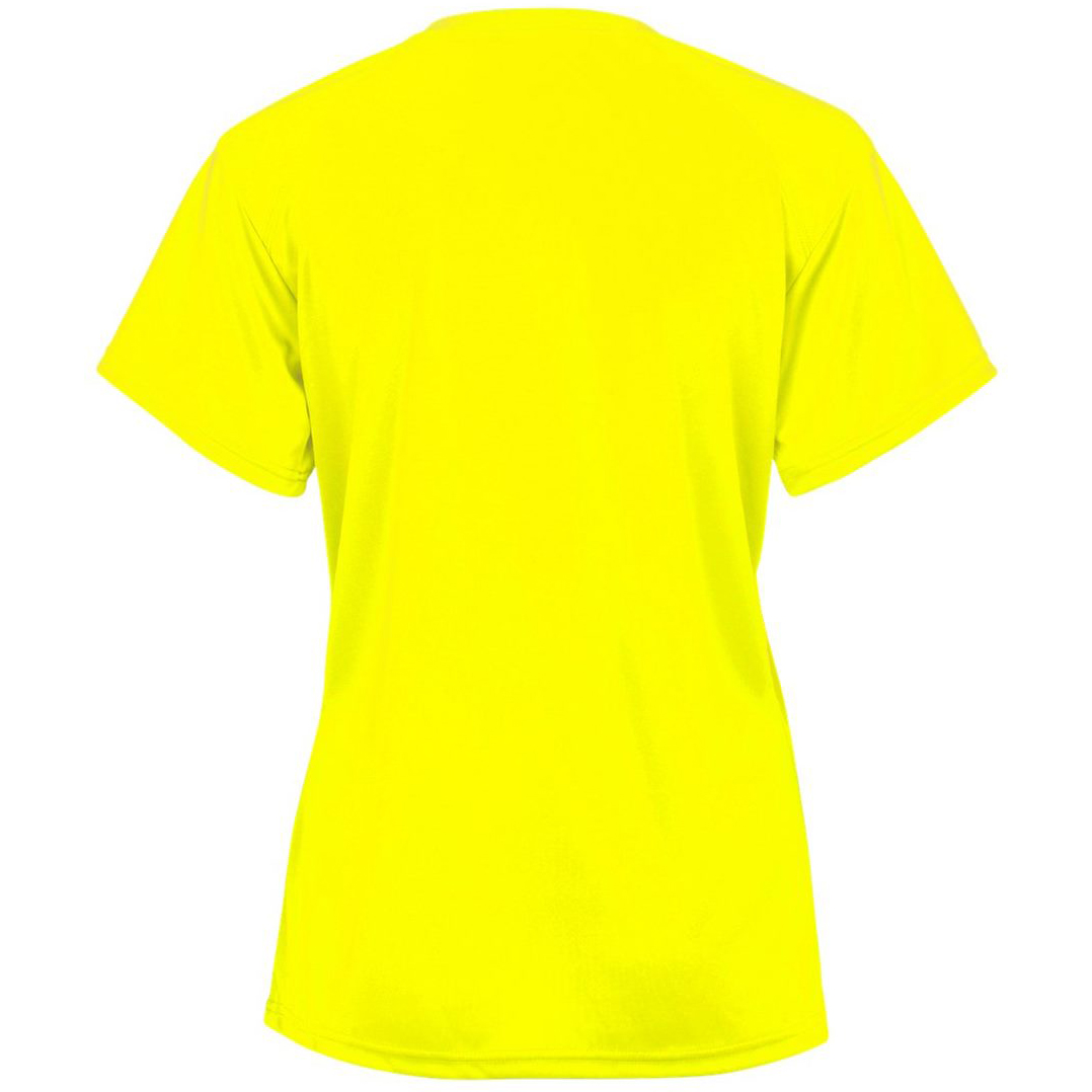 Badger Sport 2162 BCore Girl's VNeck TShirt Safety Yellow