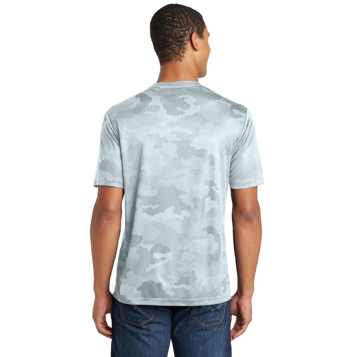 SportTek ST370 CamoHex Tee White