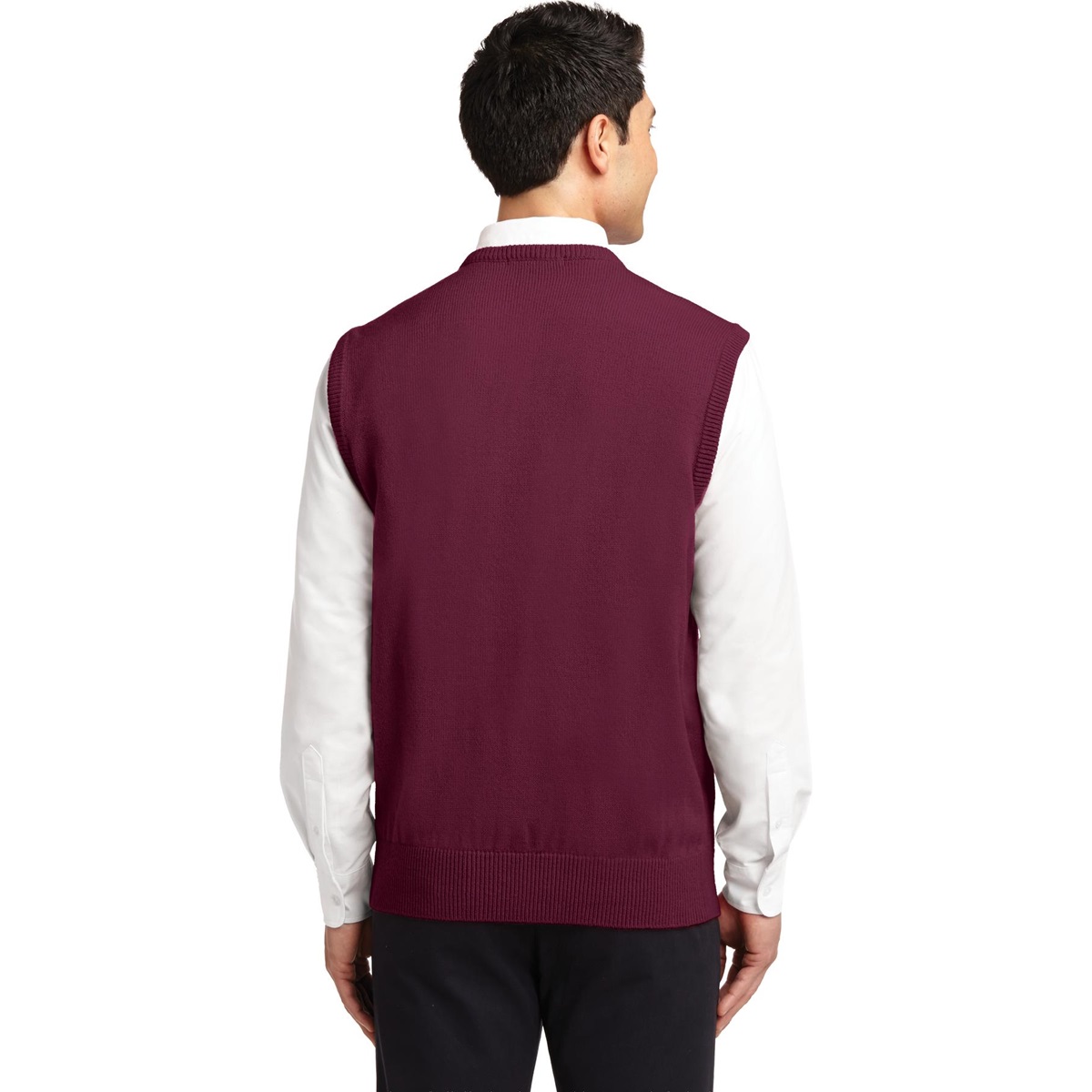 Port Authority SW301 Value VNeck Sweater Vest Burgundy