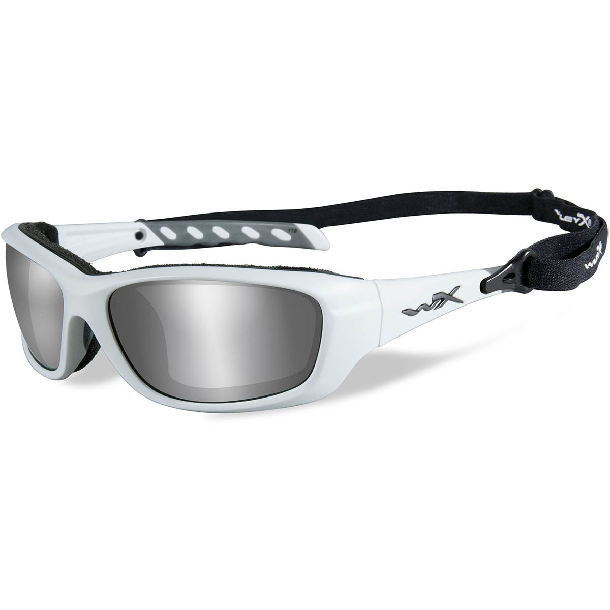 Wiley X Ccgra02 Wx Gravity Safety Glasses Matte White Frame Grey Silver Flash Lens 5846