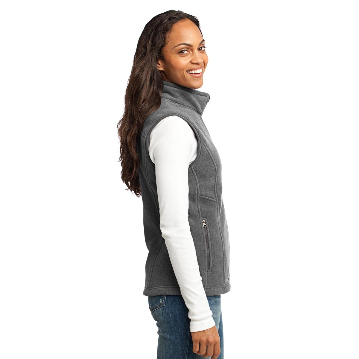 Eddie Bauer EB205 Ladies Fleece Vest - Grey Steel | FullSource.com