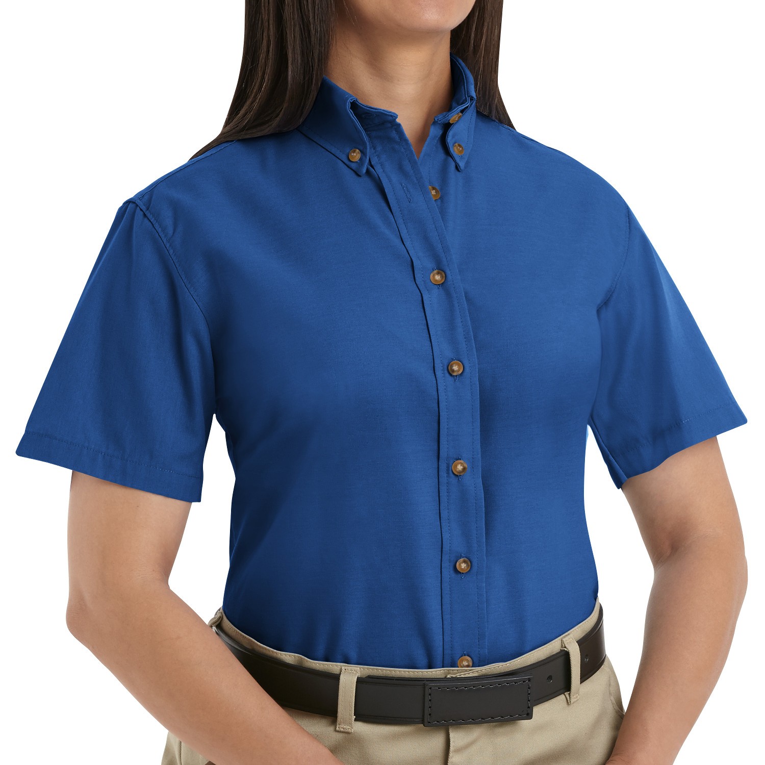 Red Kap Sp81 Womens Poplin Dress Shirt Short Sleeve Royal Blue 6640