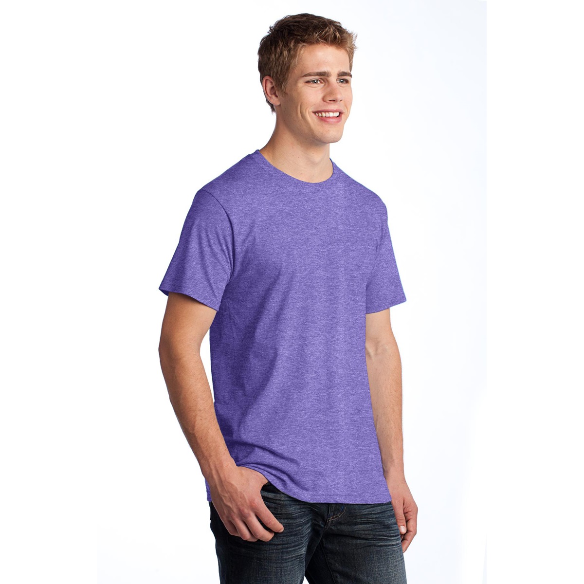 Fruit of the Loom 3930 Heavy Cotton/Polyester HD T-Shirt - Retro Heather Purple | FullSource.com