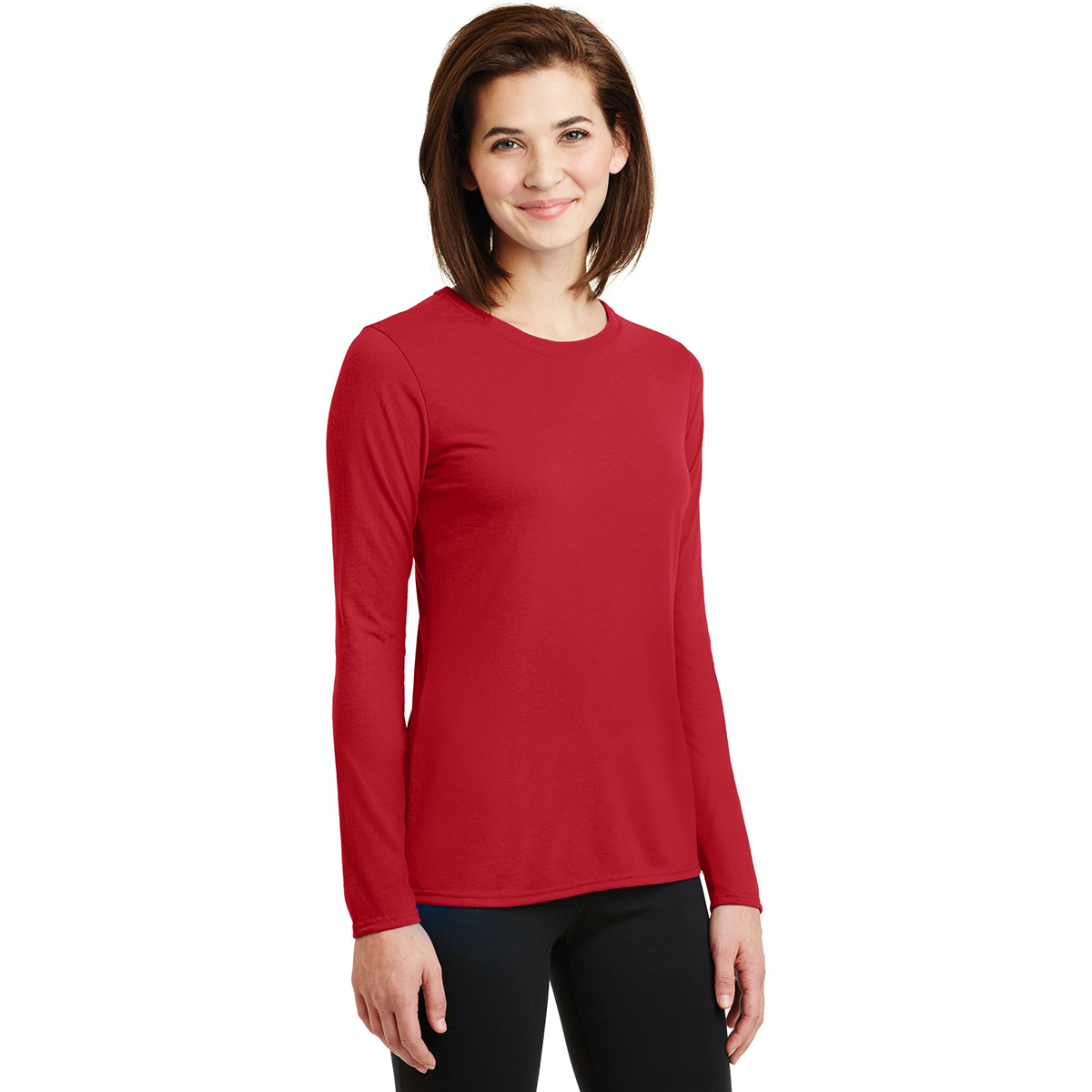 Gildan 42400L Ladies Performance Long Sleeve T-Shirt - Red | FullSource.com