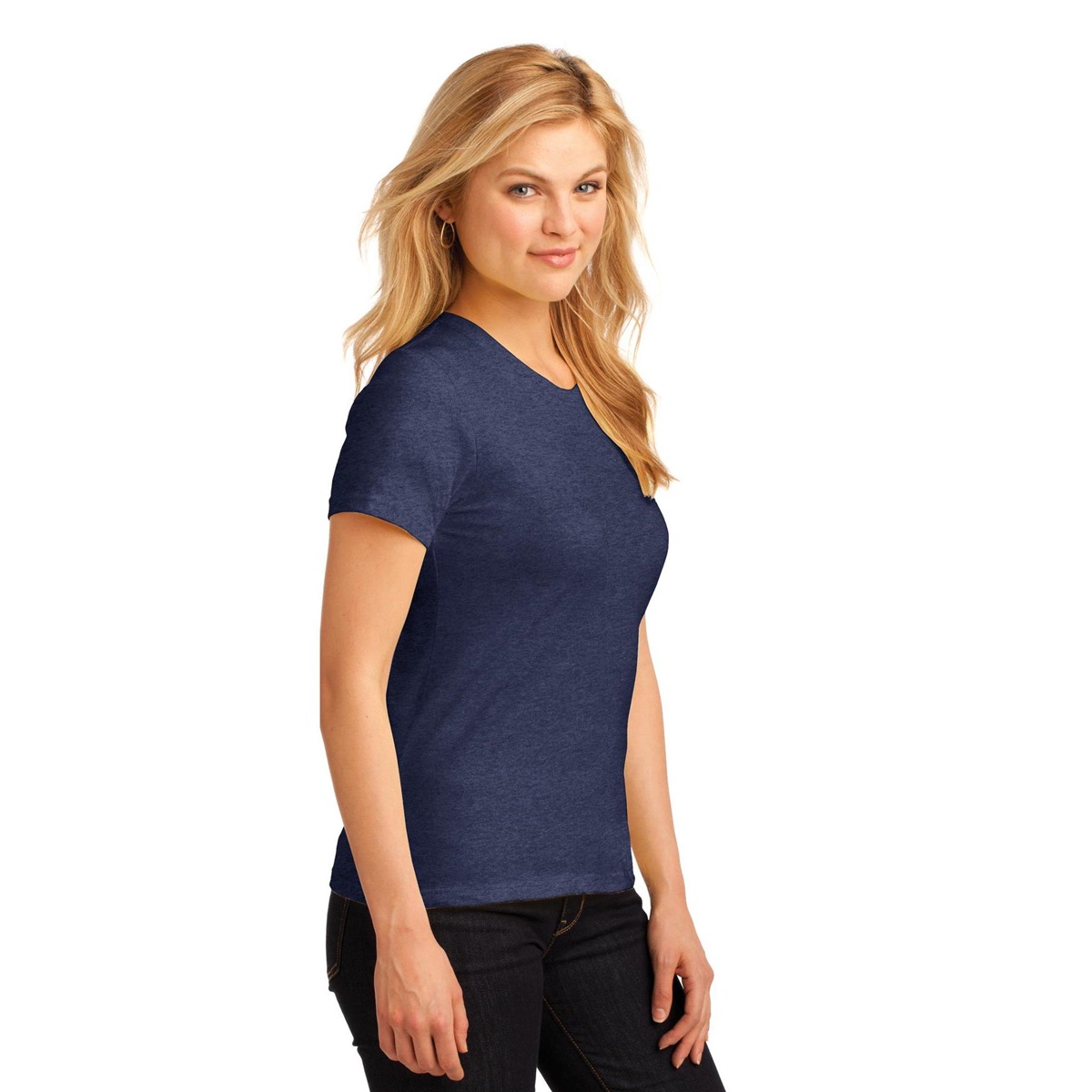 Anvil 880 Ladies Ring Spun Cotton T-Shirt - Heather Blue | FullSource.com