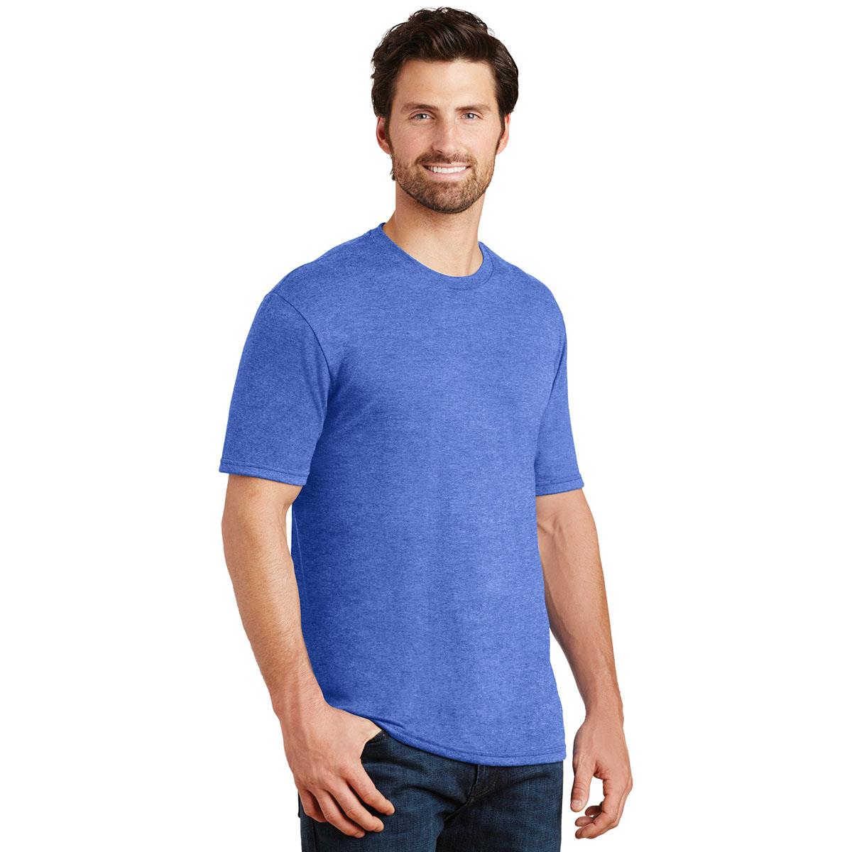 District Made DM130 Mens Perfect Tri Crew Tee - Royal Frost ...