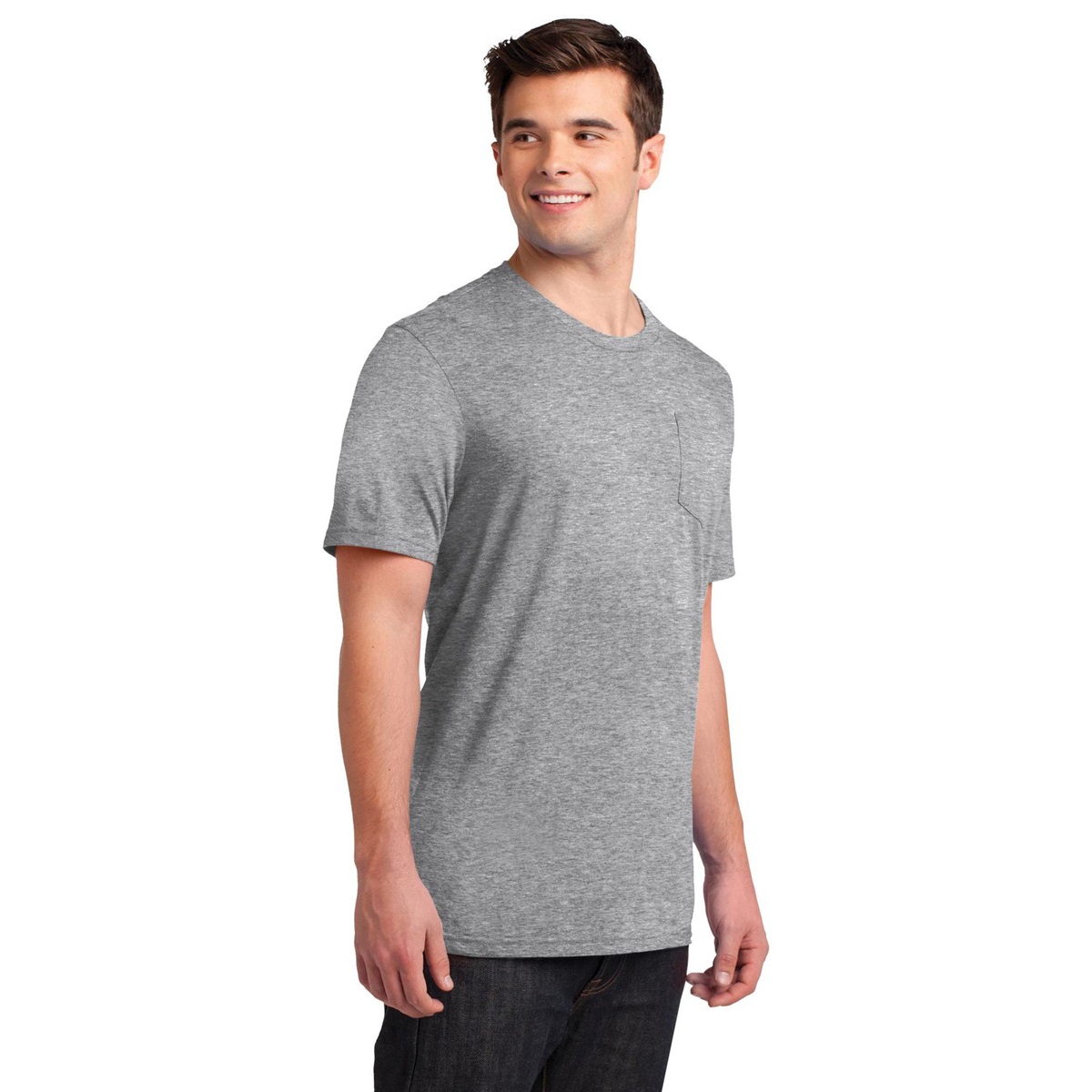 District DT6000P Young Mens Very Important Tee with Pocket - Light ...