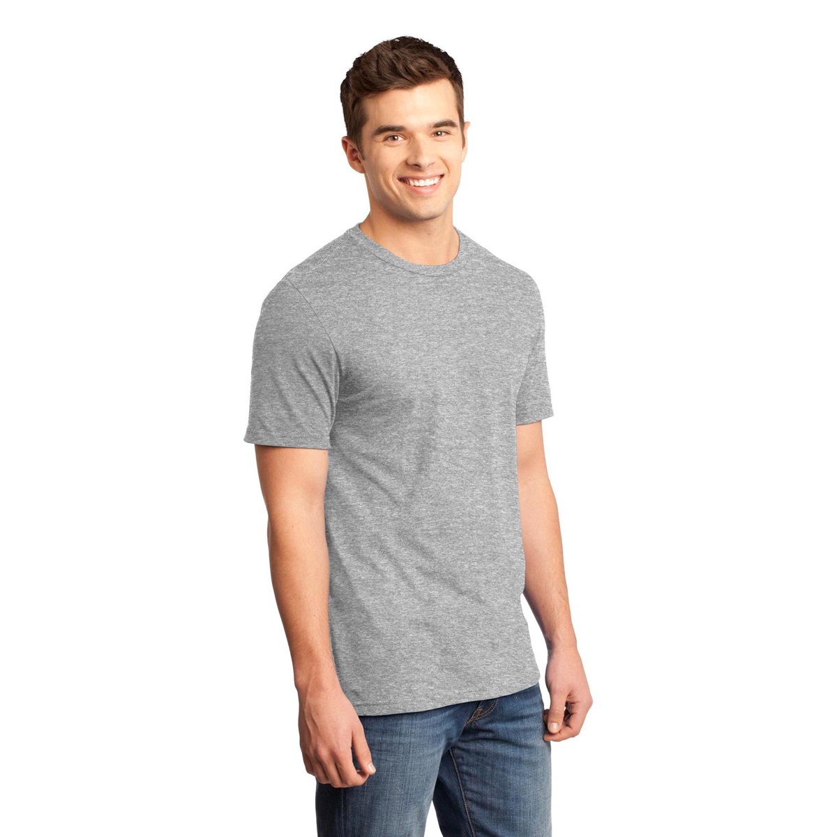 District DT6000 Young Mens Very Important Tee - Light Heather Grey ...