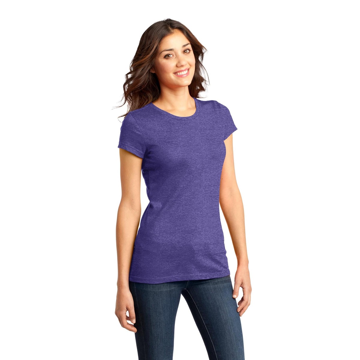 District DT6001 Juniors Very Important Tee - Heathered Purple ...