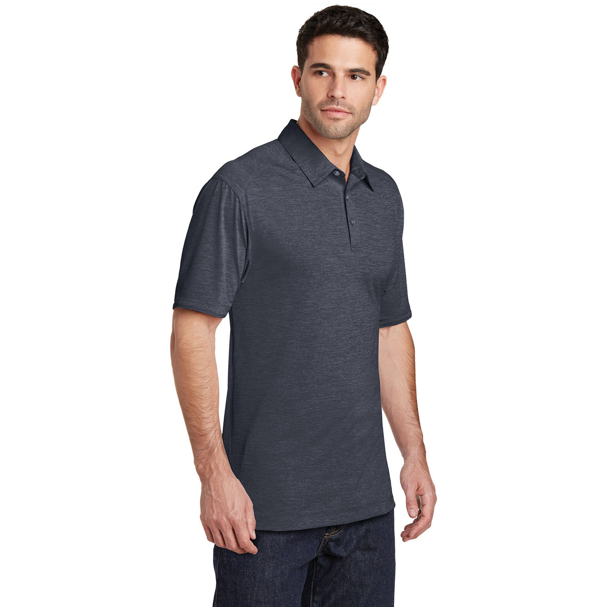 Port Authority K574 Digi Heather Performance Polo - Dark Grey | FullSource.com