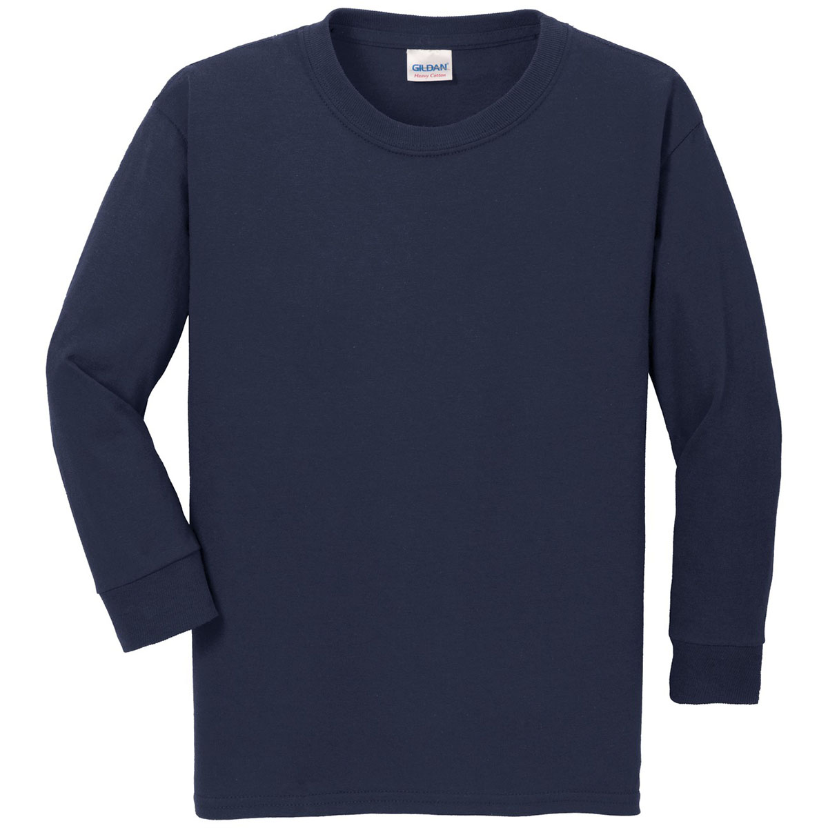 Gildan 5400B Youth Heavy Cotton Long Sleeve T-Shirt - Navy | FullSource.com