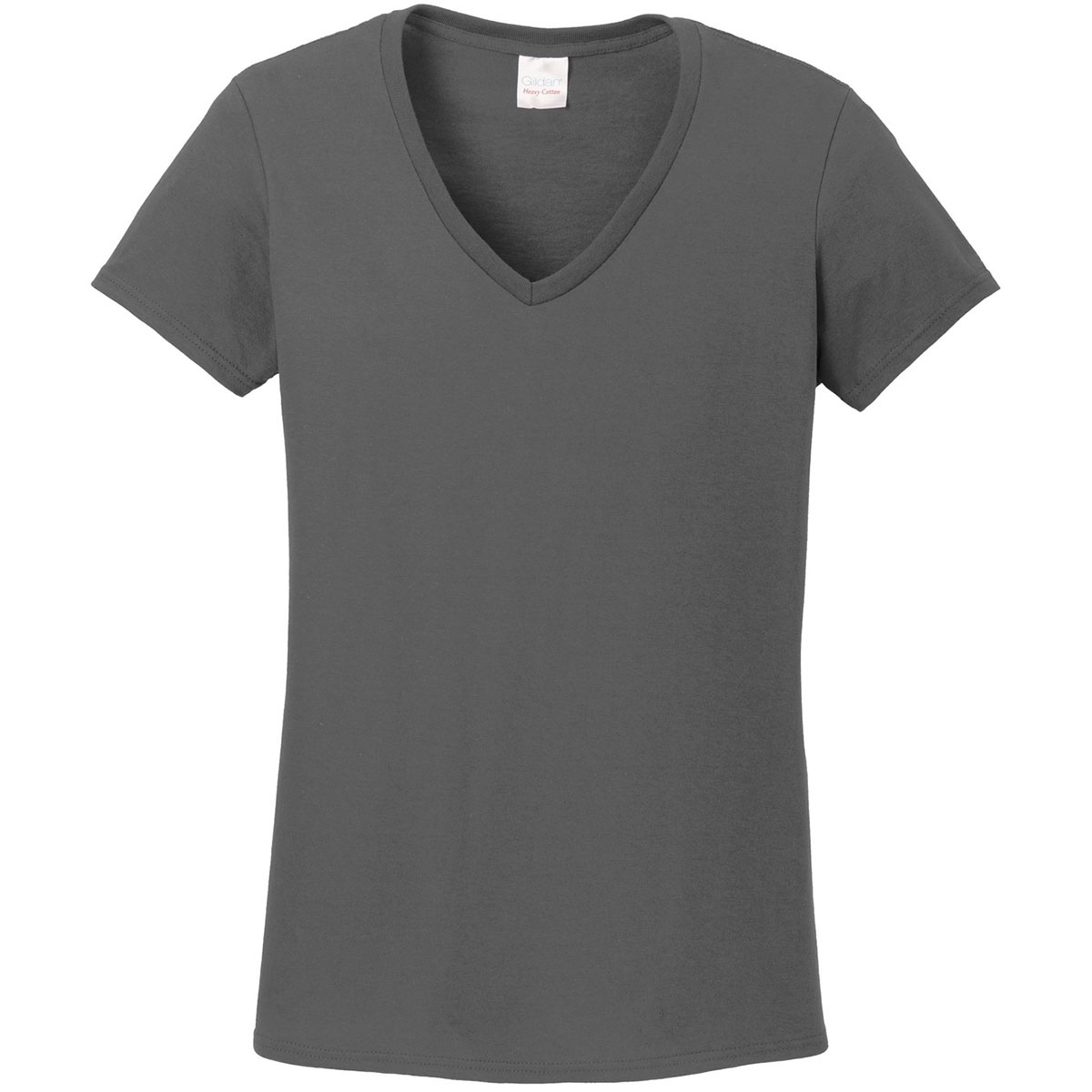 Gildan 5V00L Ladies Heavy Cotton V-Neck T-Shirt - Charcoal | FullSource.com