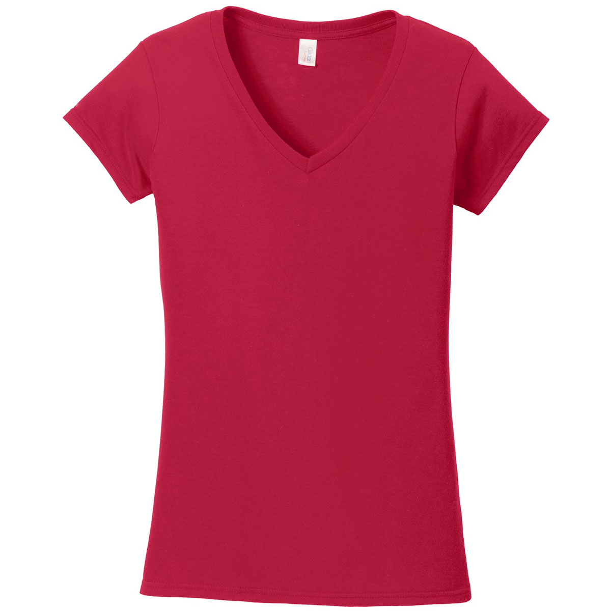 Gildan 64V00L Softstyle Junior Fit V-Neck T-Shirt - Cherry Red ...
