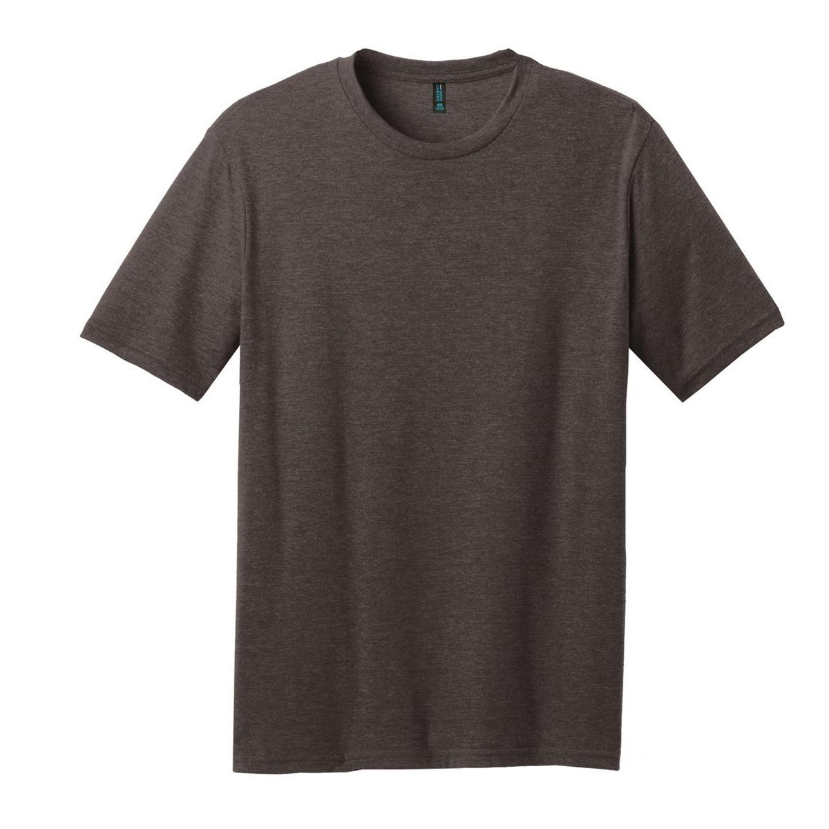 District Made DM108 Mens Perfect Blend Crew Tee - Heathered Brown ...