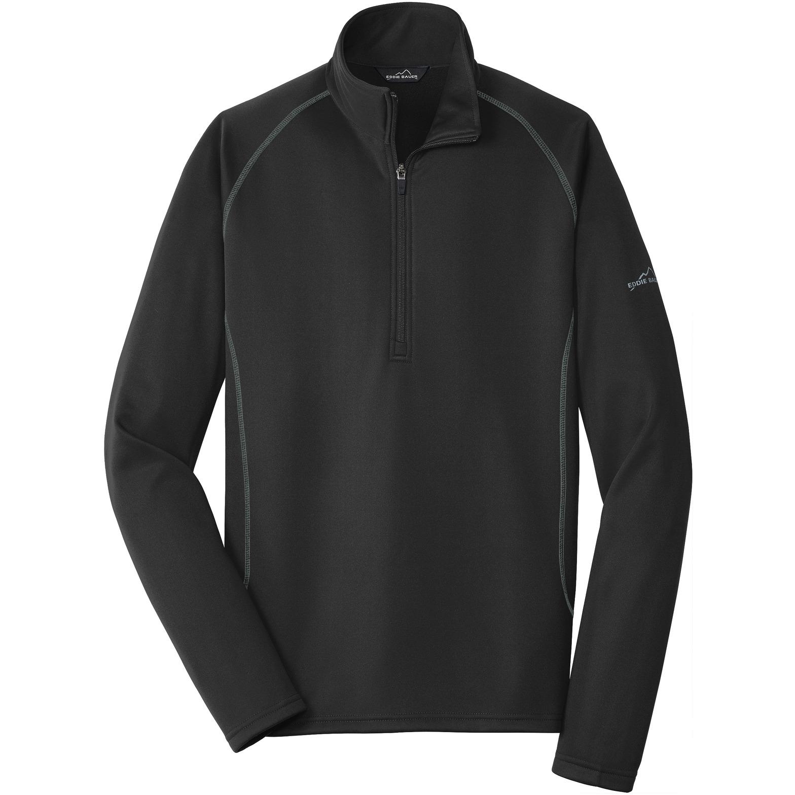 Eddie Bauer EB236 Men's 1/2Zip Base Layer Fleece Black