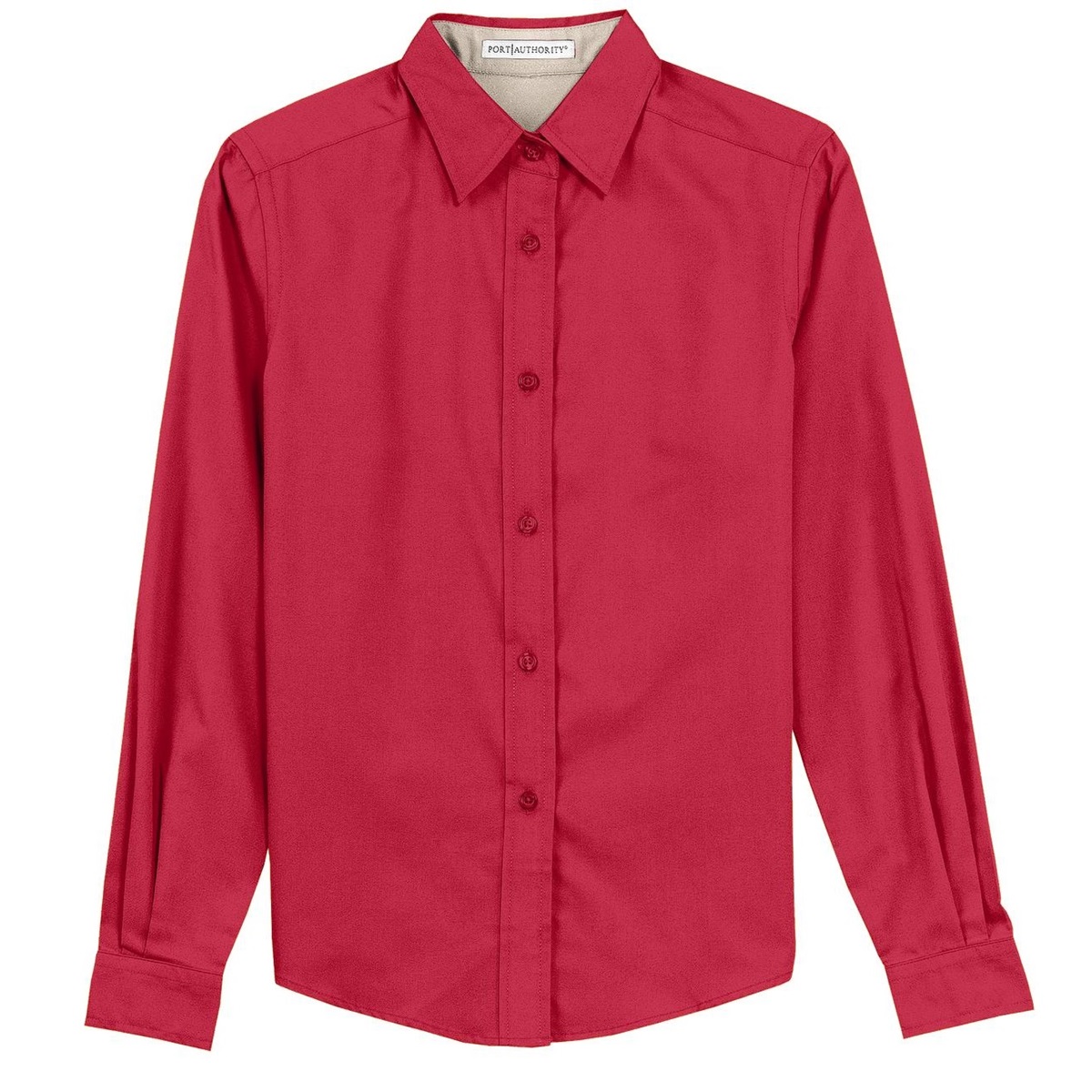 Port Authority L608 Ladies Long Sleeve Easy Care Shirt - Red/Light ...