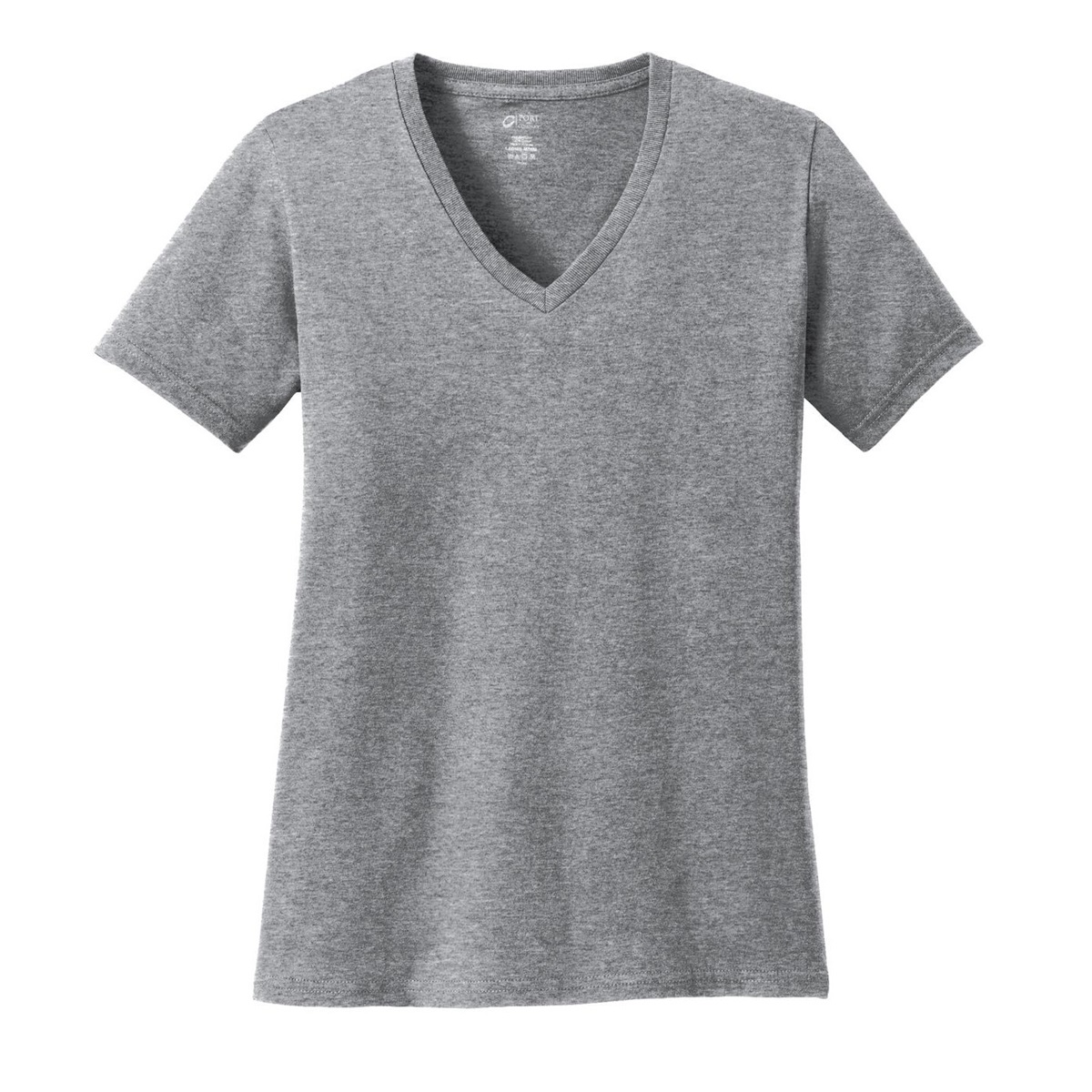 Port And Company Lpc54v Ladies 54 Oz Cotton V Neck T Shirt Athletic Heather