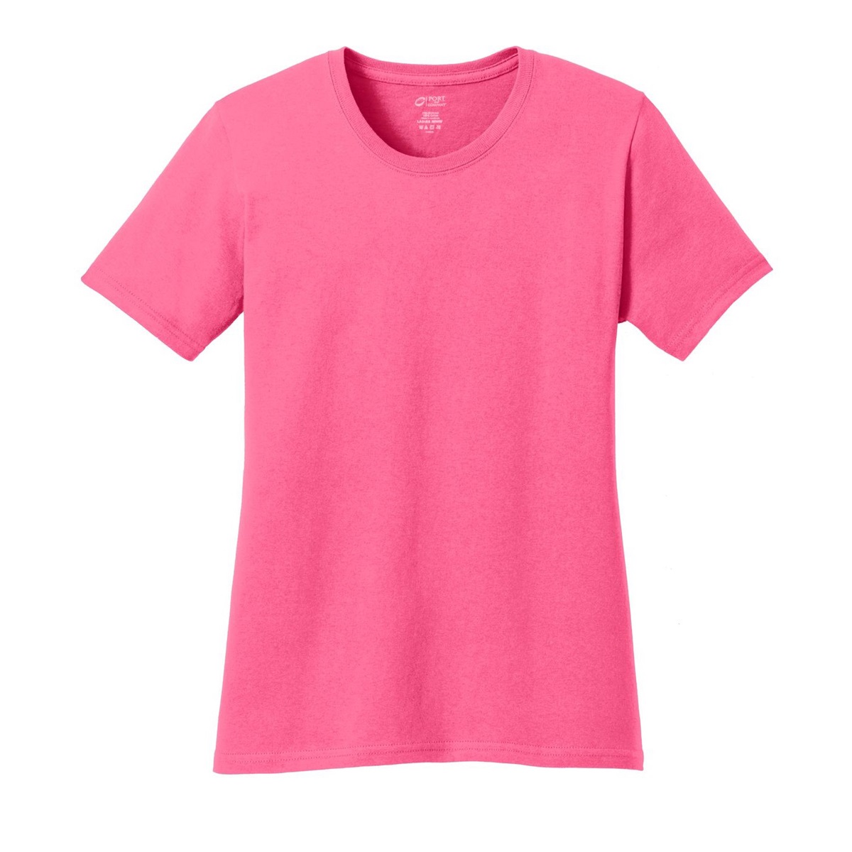 Port & Company LPC54 Ladies 5.4-oz Cotton T-Shirt - Neon Pink ...