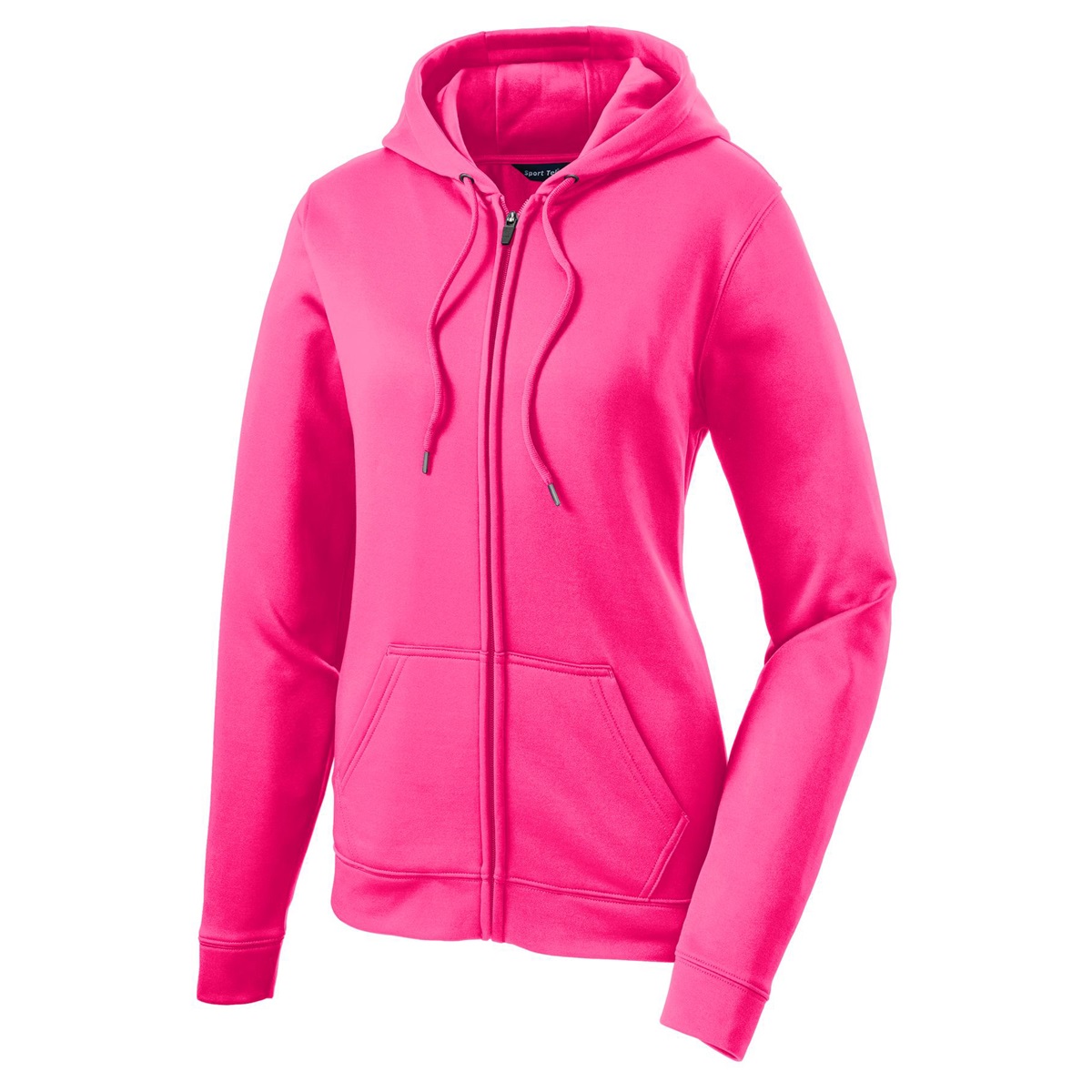 Sport-Tek LST238 Ladies Sport-Wick Fleece Full-Zip Hooded Jacket - Neon ...