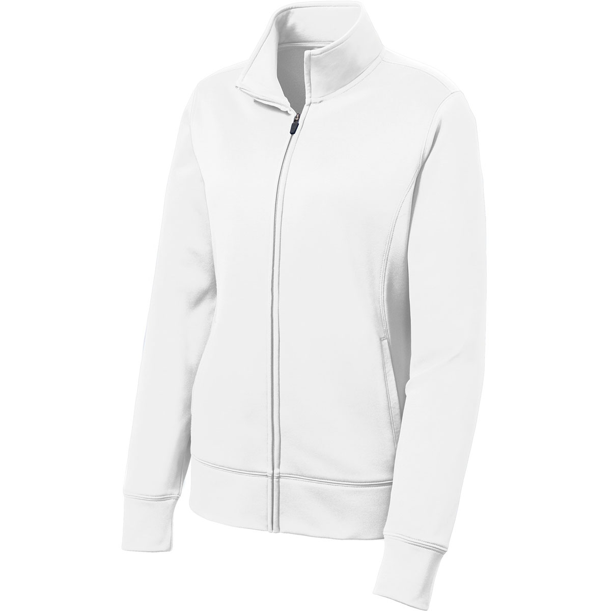 SportTek LST241 Ladies SportWick Fleece FullZip Jacket White