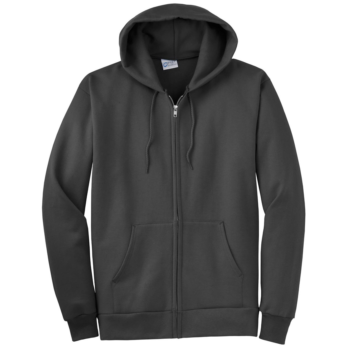 Port & Company PC90ZH Ultimate Full-Zip Hooded Sweatshirt - Charcoal ...