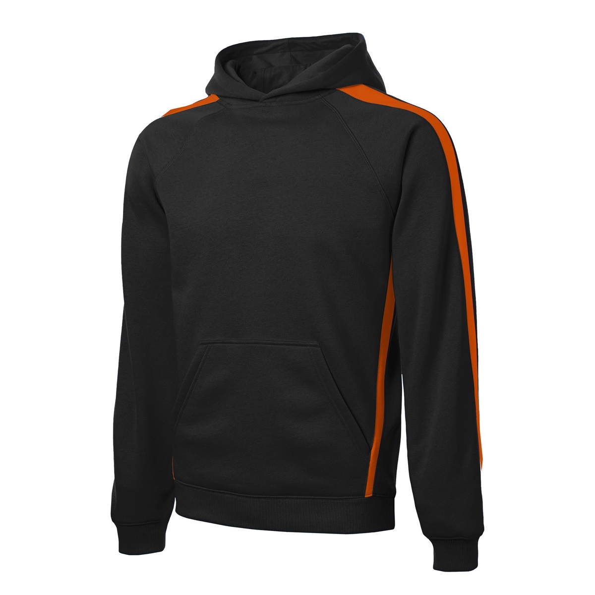 Sport-Tek ST265 Sleeve Stripe Pullover Hooded Sweatshirt - Black/Deep ...